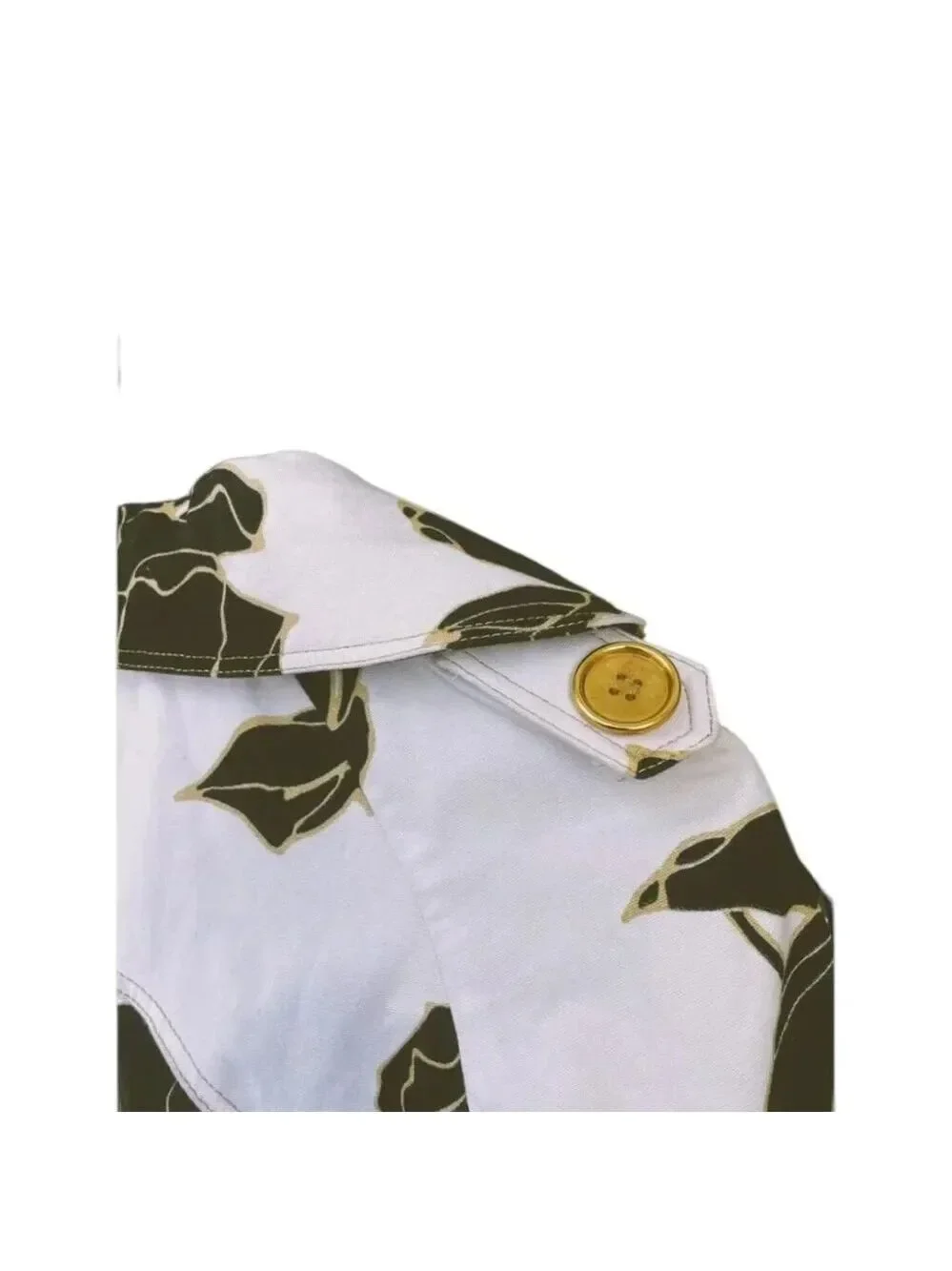 Cache Vintage Floral Cropped Jacket Balloon Sleeve Brown Cream Large EUC